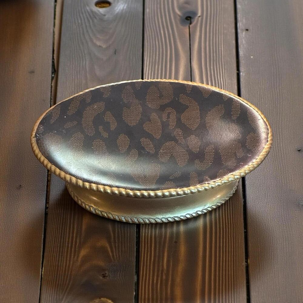 Leopard Cheetah Animal Print Resin Soap Dish Footed